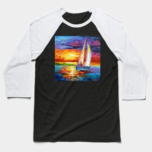 Sailboat in the sea Baseball T-Shirt